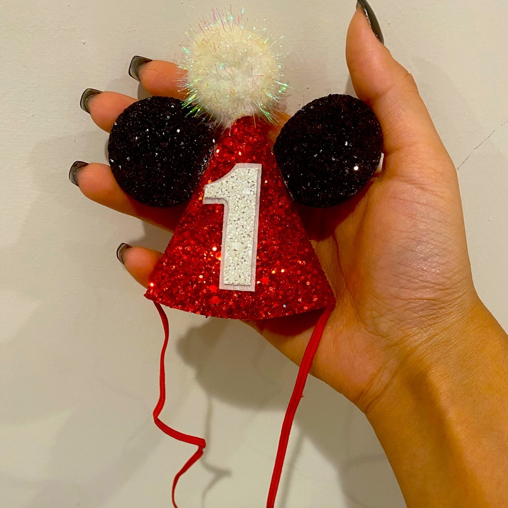 1st birthday Mickey Mouse theme hat great for birthdays photoshoots